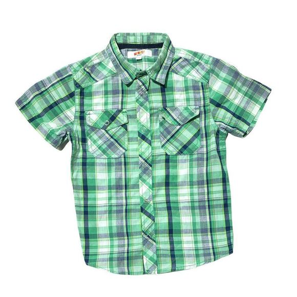 MONKEY bars green plaid button down short sleeve shirt - Picture 1 of 2